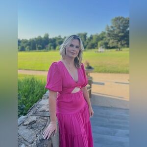 Elegant Pink Maxi Dress by Runway